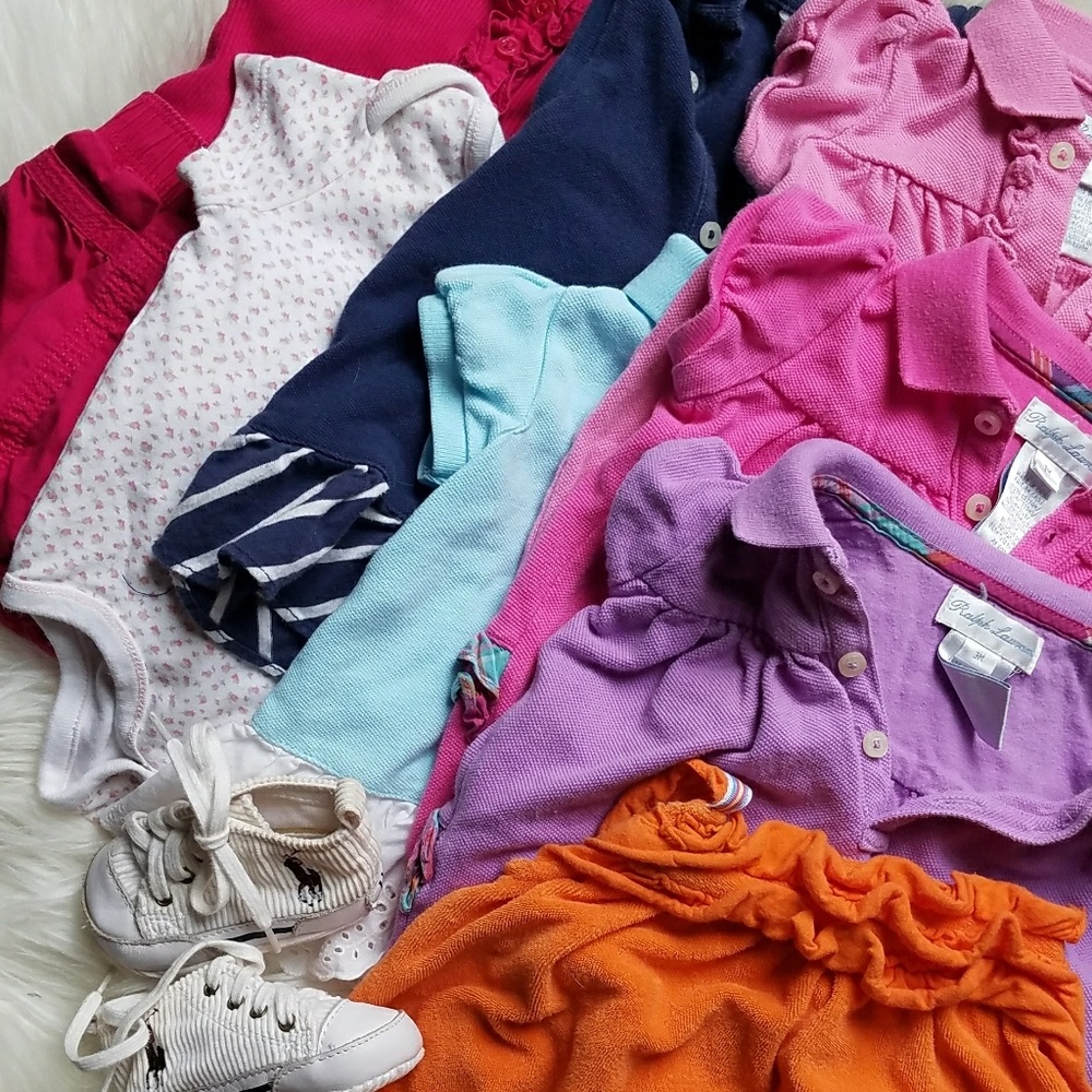 0-3 month baby girls Ralph Lauren summer 8 pc lot
